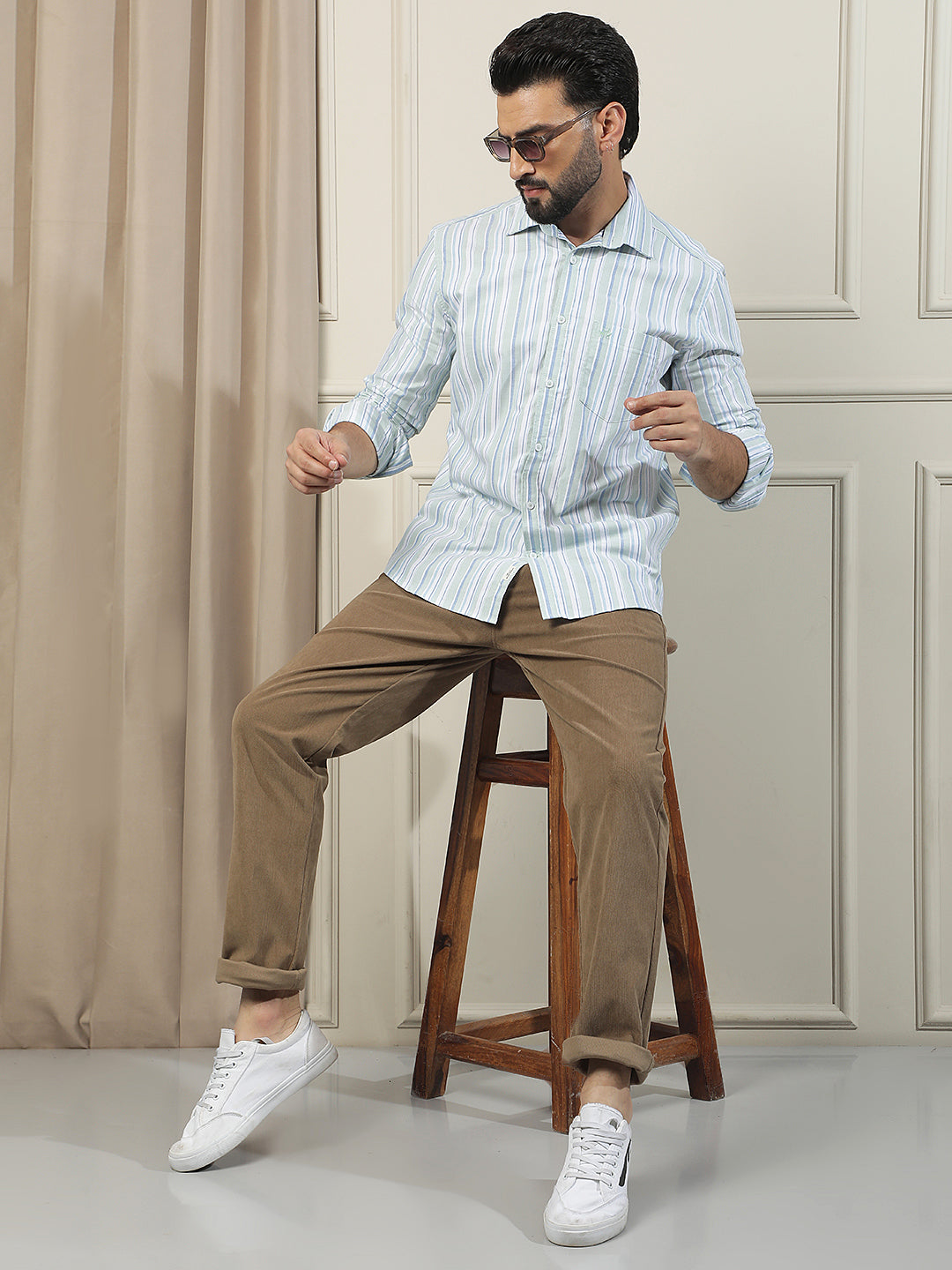 Sleek Terracotta Brown Corduroy Trousers