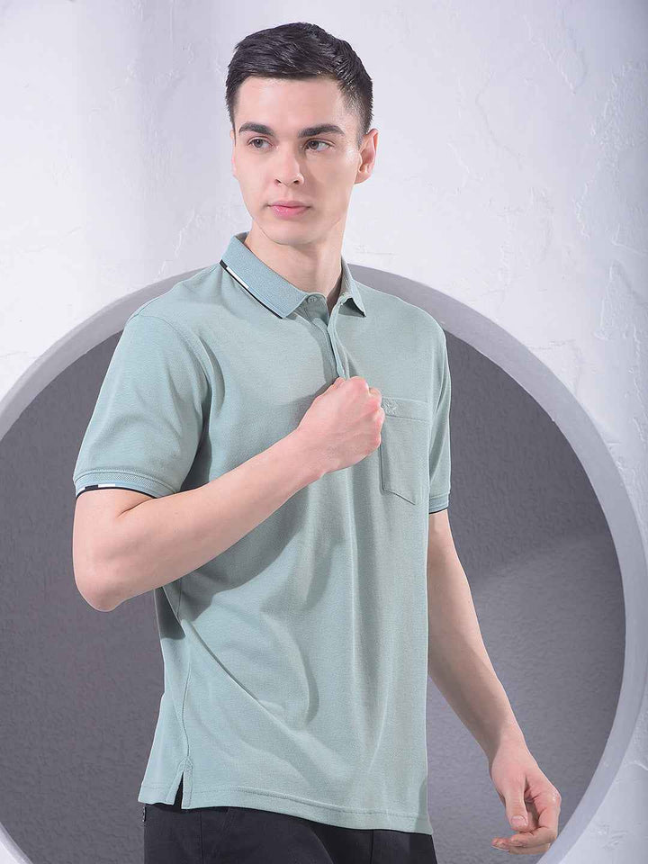 Green Polo Neck T-Shirt