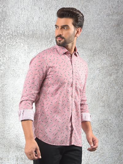 Pink Printed Shirt-Men Shirts-Crimsoune Club