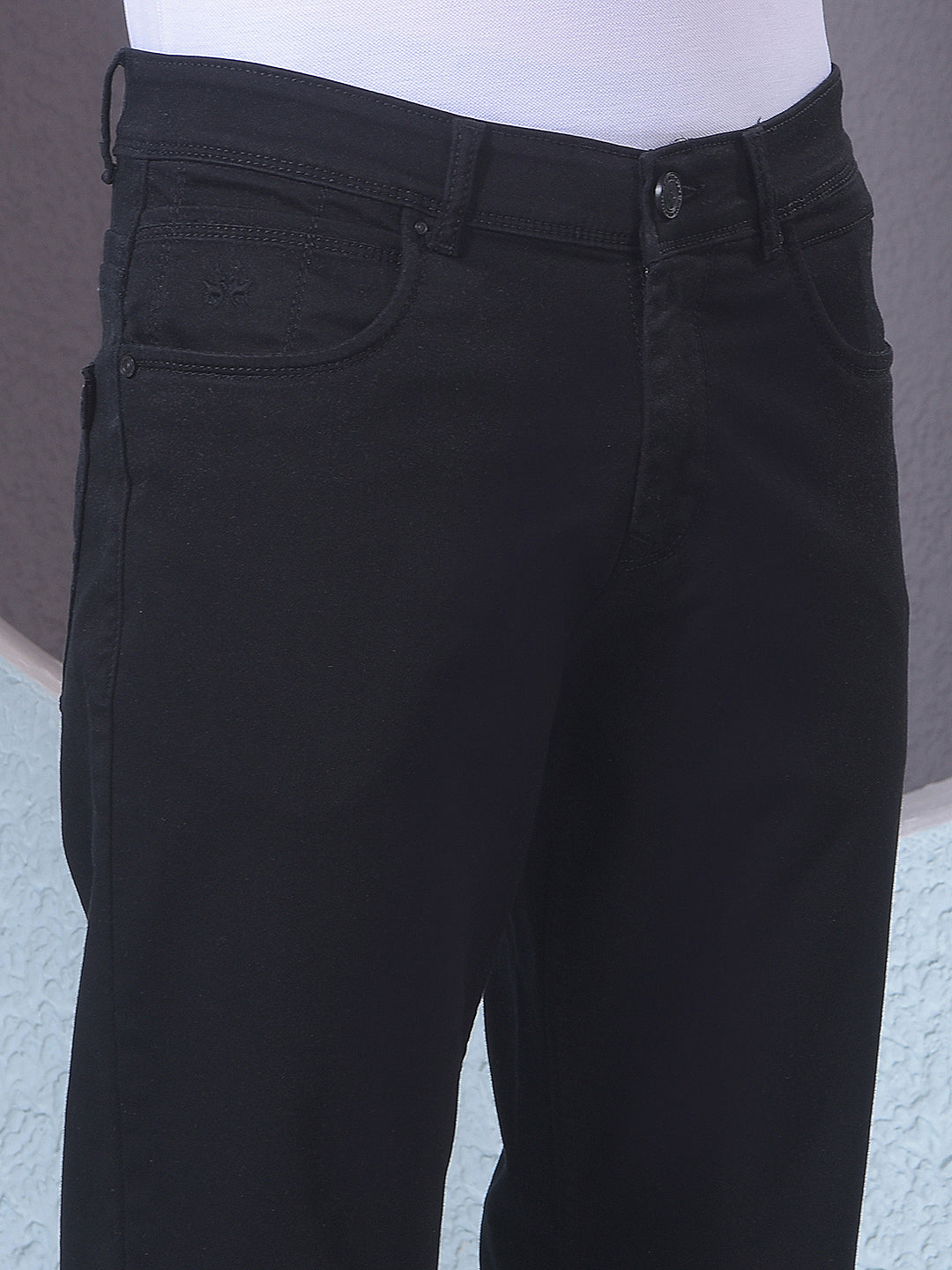 Pitch Black Straight-Leg Jeans