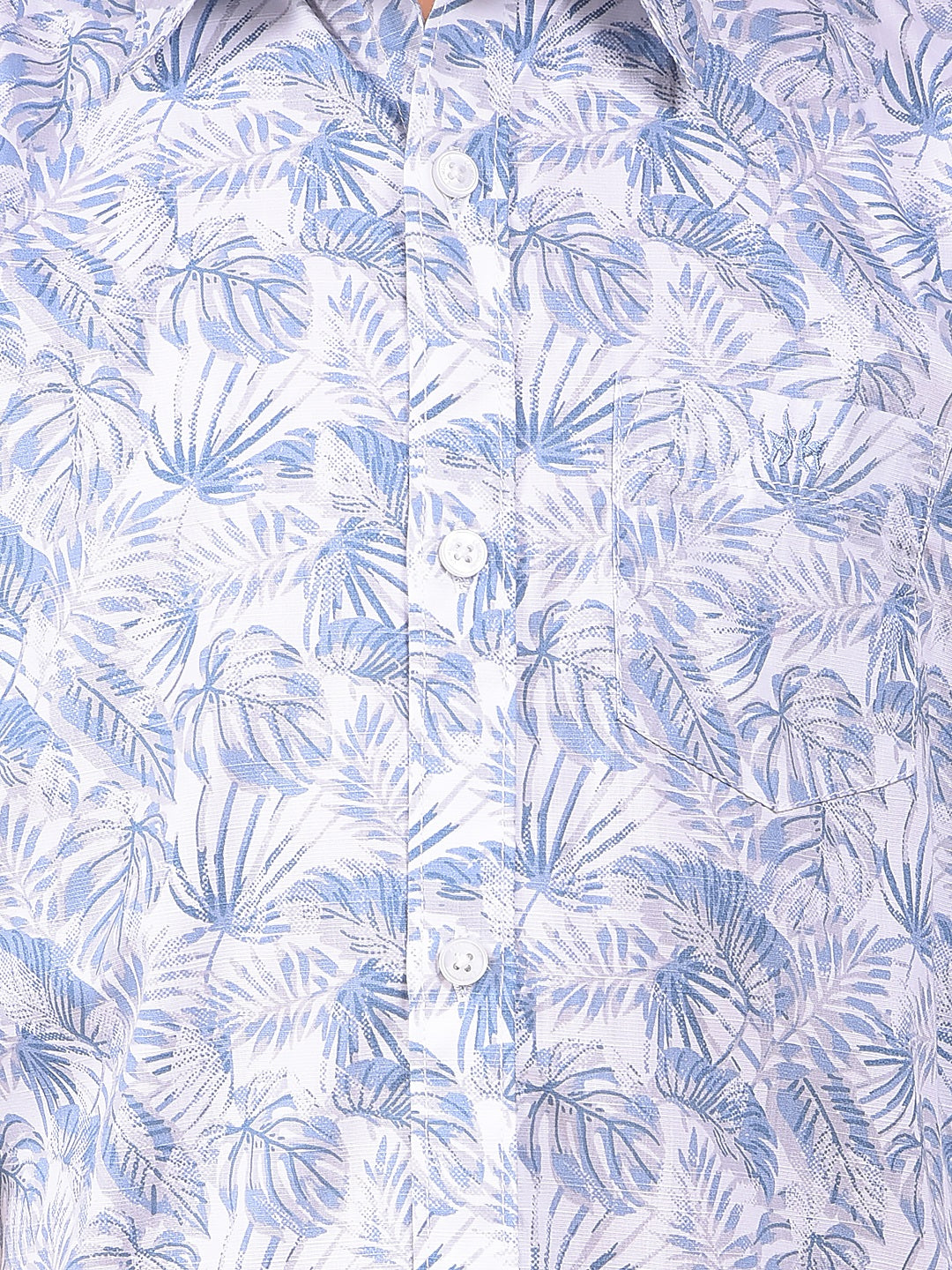 Blue Floral Print Shirt