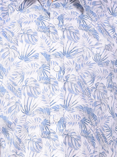 Blue Floral Print Shirt
