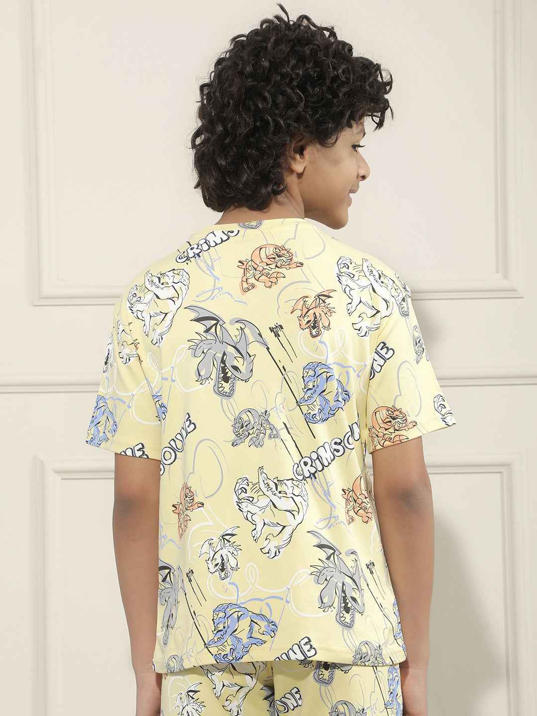 Yellow Graphic Print 100% Cotton T-Shirt
