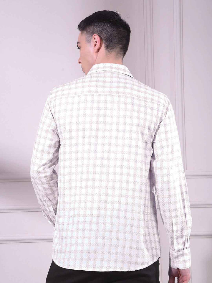 Brown Checked 100% Cotton Shirt