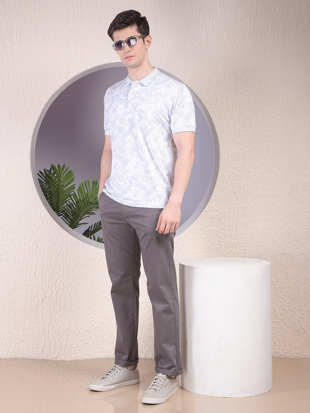 Vivid Grey Straight Trousers