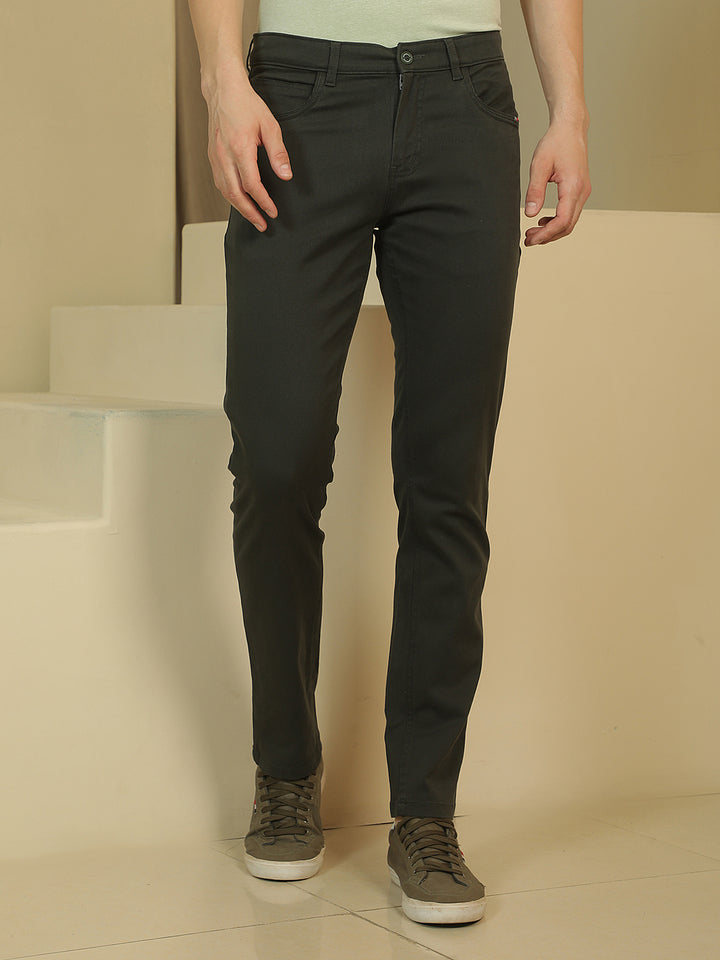 Tailored Earth Olive Dobby Trousers