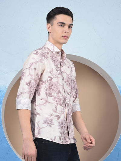 Purple Floral Print Shirt