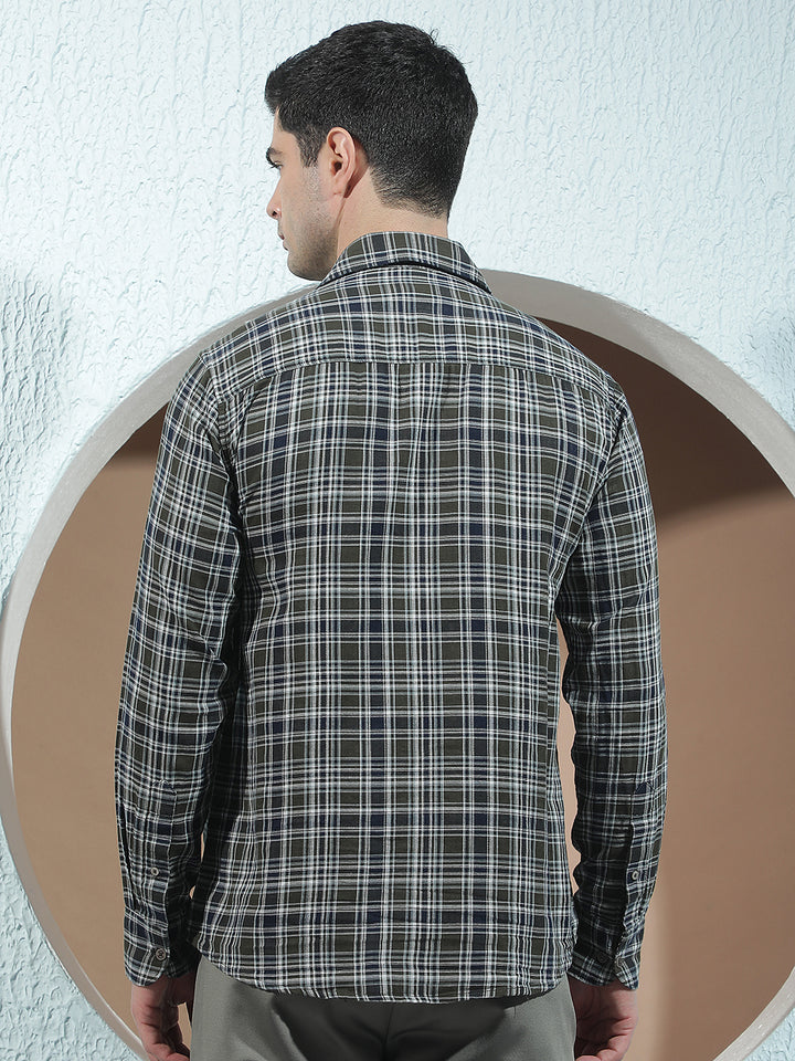Green 100% Cotton Checked Shirt