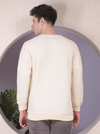 Beige Embroidered Sweatshirt