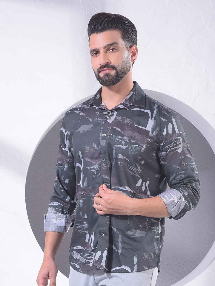 Grey Textured Surface Shirt
