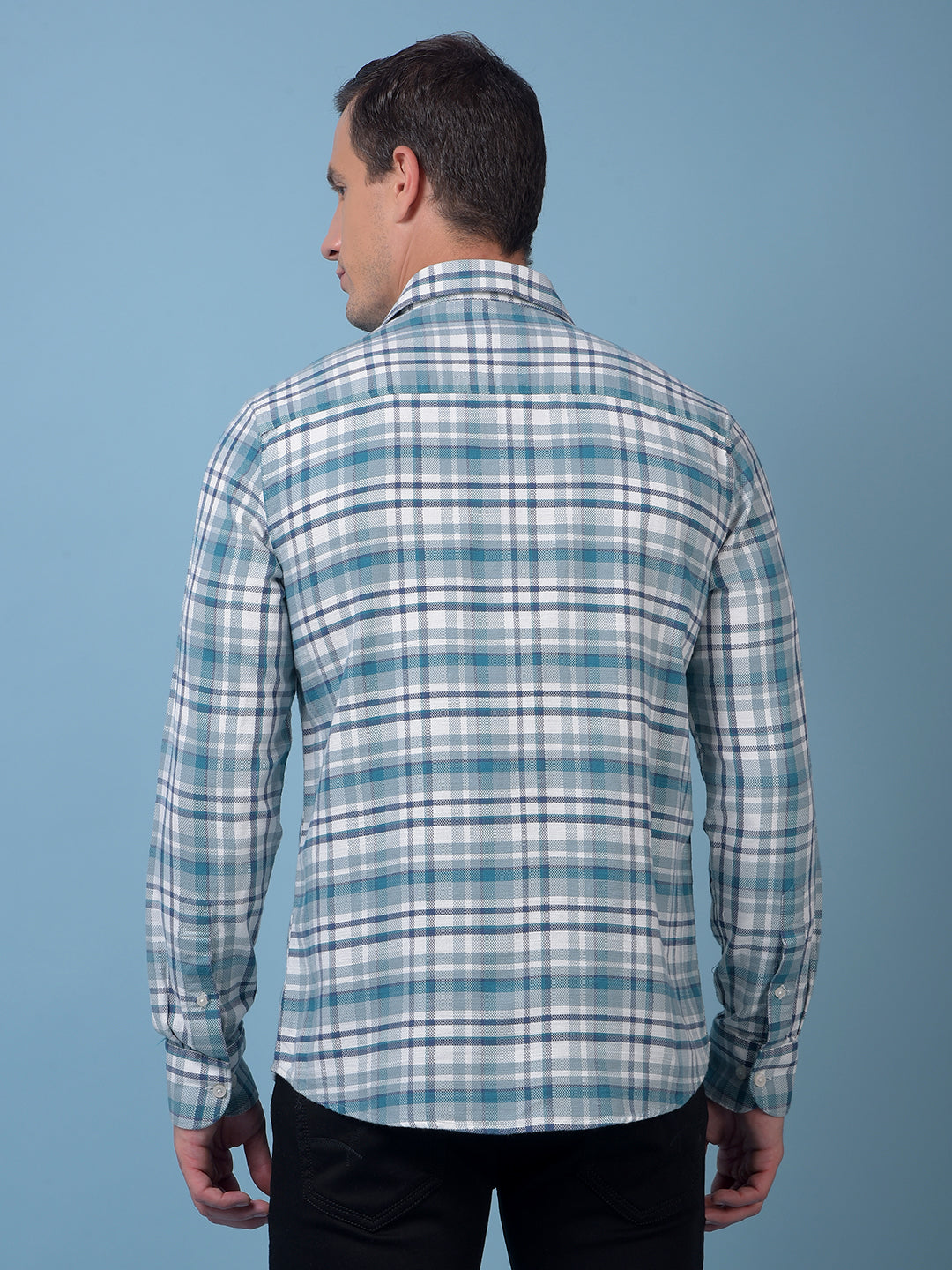 Green Checked 100% Cotton Shirt