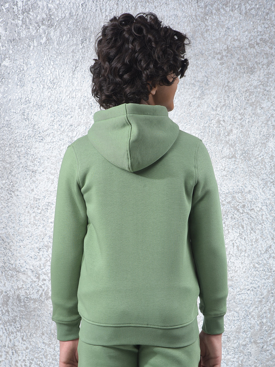 Green Hooded Neck Sweatshirt