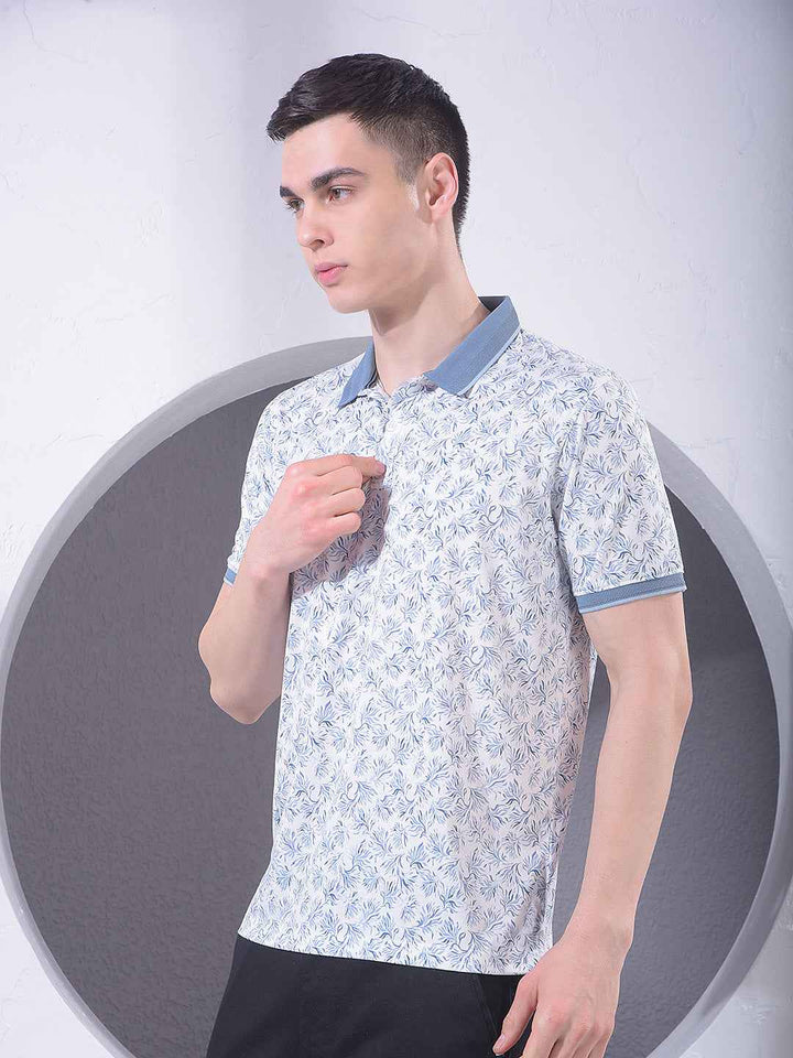 Blue Printed Accent T-Shirt