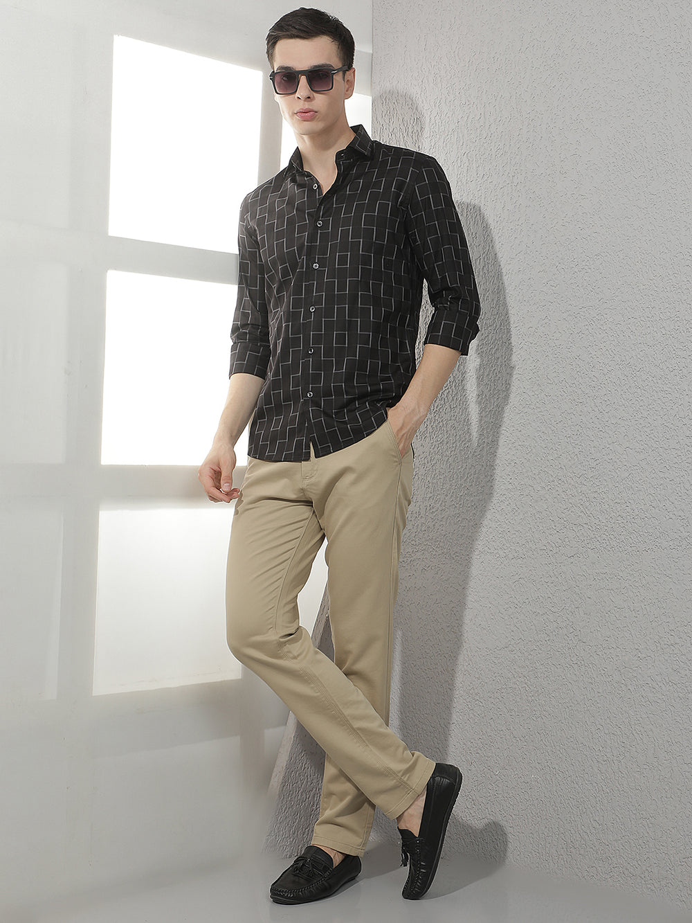 Black Checked 100% Cotton Shirt