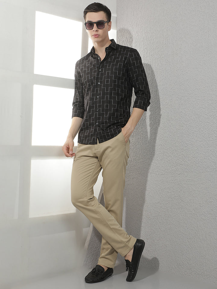Black Checked 100% Cotton Shirt