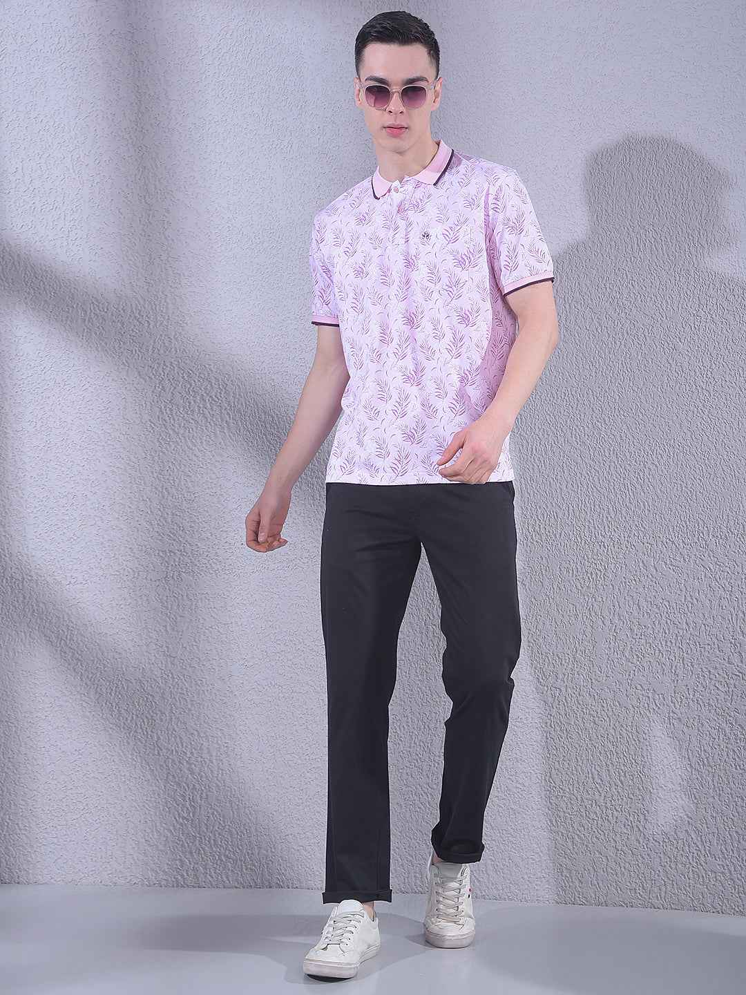 Purple Floral Print T-Shirt