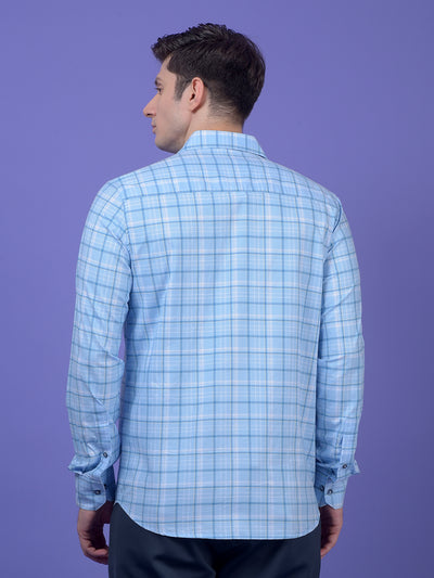 Blue Checked 100% Cotton Shirt