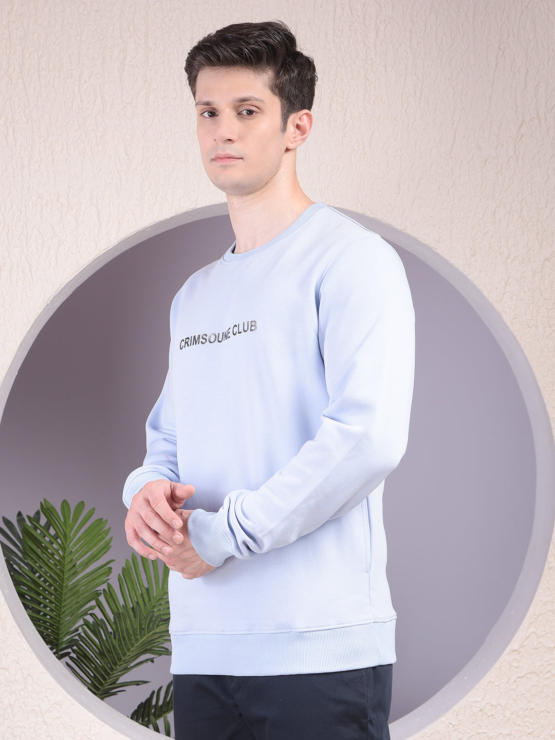 Urban Style Blue Sweatshirt with Brand Logo