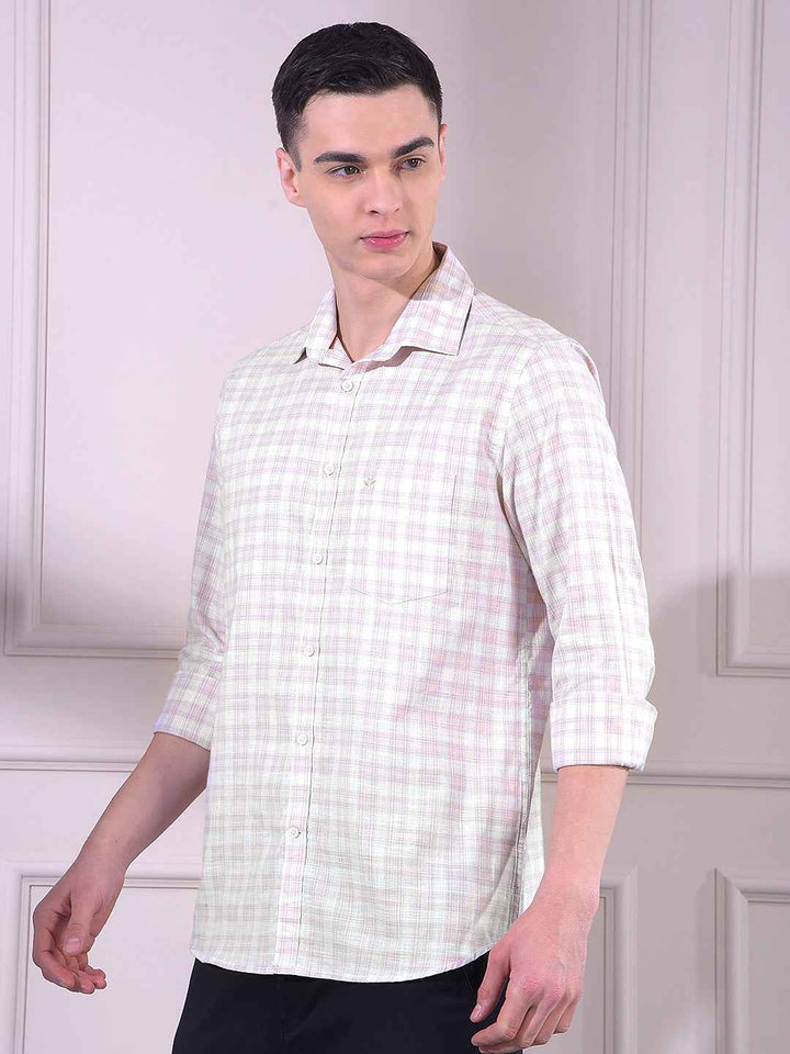 Yellow Checked 100% Cotton Shirt