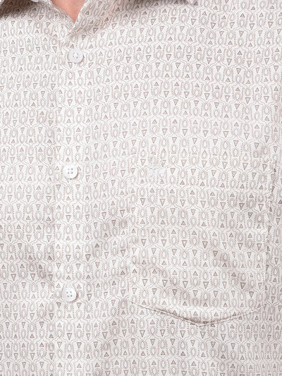 Sleek Silhouette Brown Printed Shirt