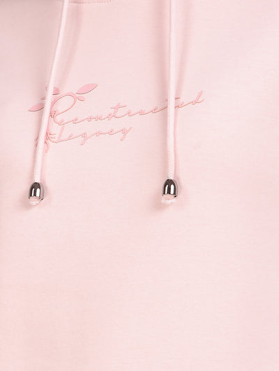 Pink Graphic Print Hooded Neck Sweatshirt