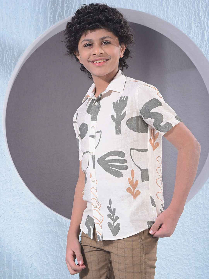 Green Abstract Print Shirt