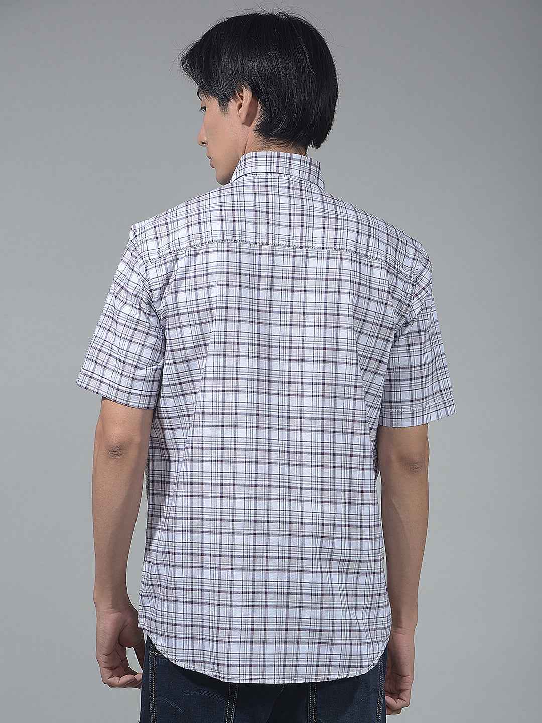 Wine Checked 100% Cotton Shirt