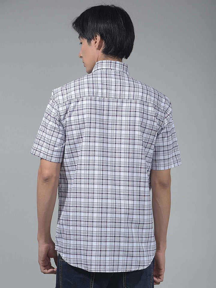 Wine Checked 100% Cotton Shirt