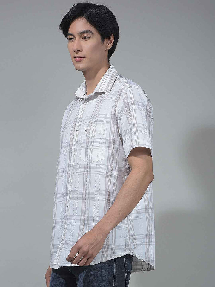 Beige Check Surface Shirt