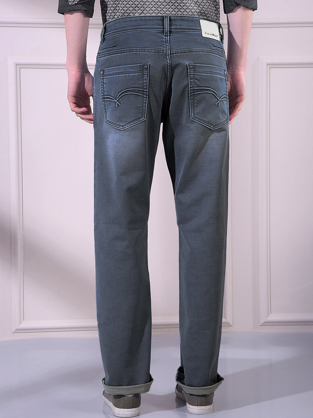 Crisp Light Blue Straight Smooth Jeans