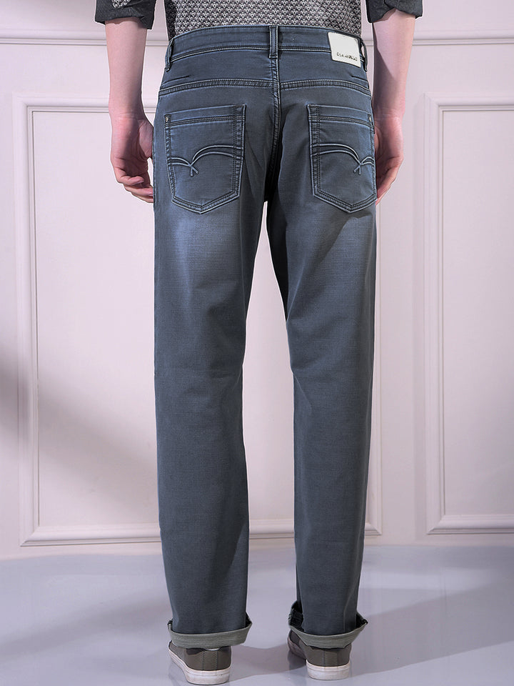 Crisp Light Blue Straight Smooth Jeans