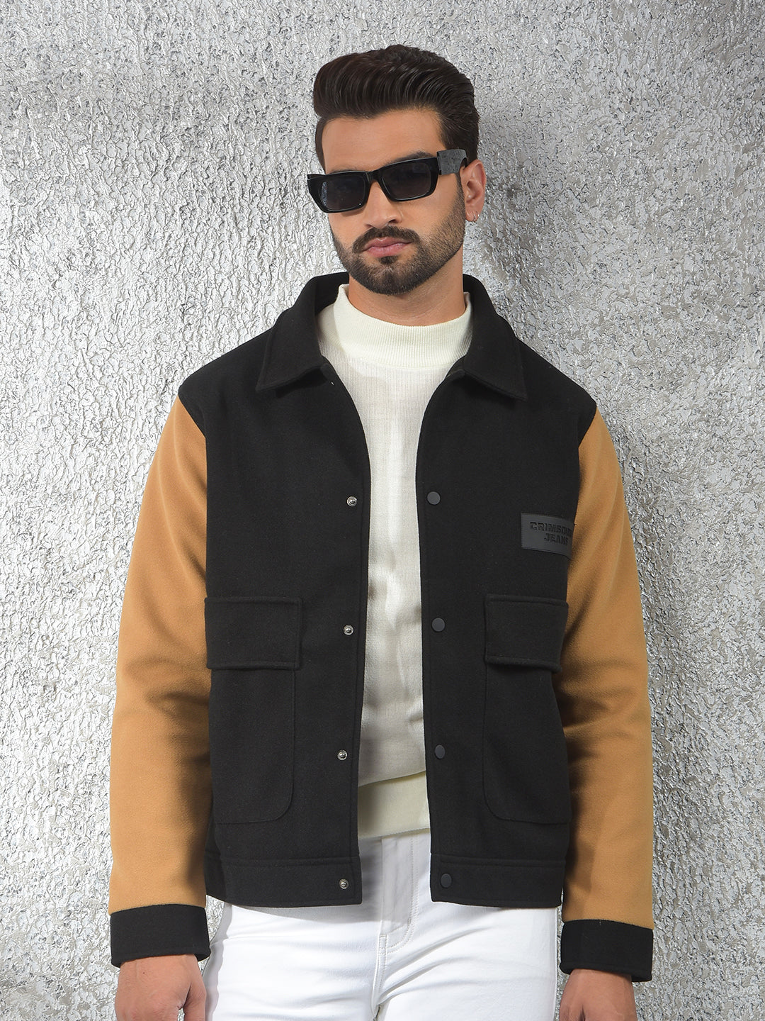 Black Color-Block Shacket