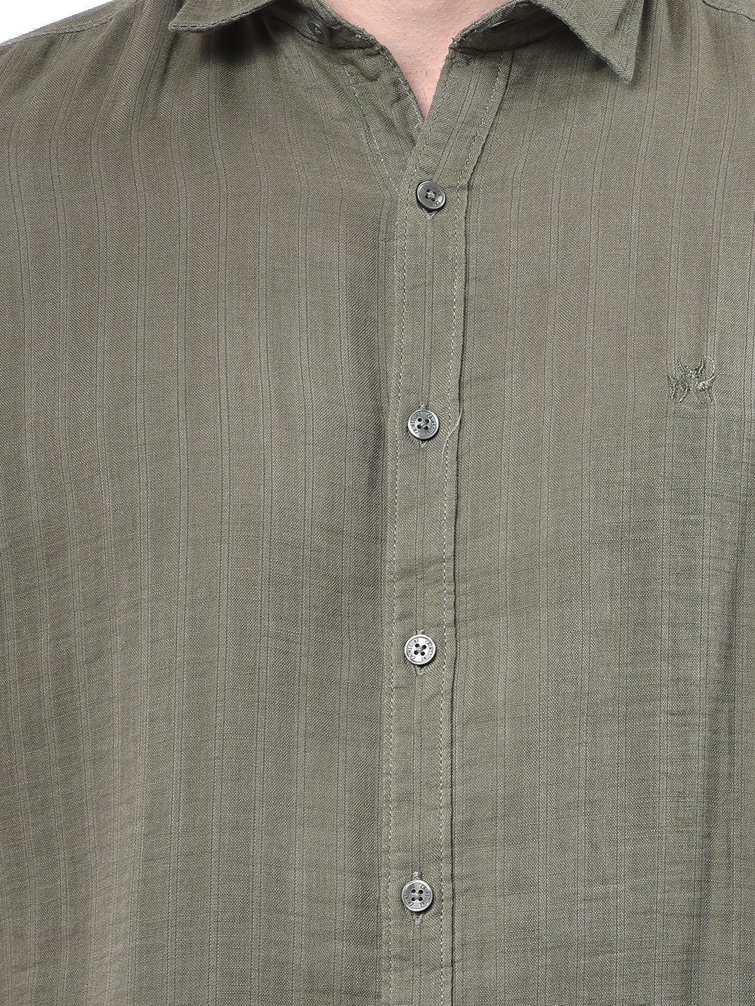 Green Vertical Stripes Shirt