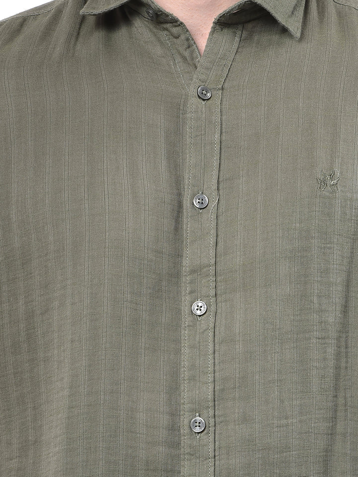 Green Vertical Stripes Shirt