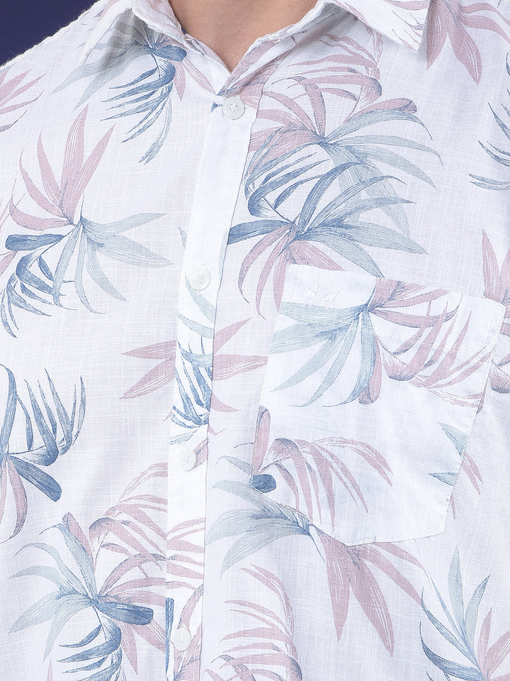 Printed 100% Cotton Beige Shirt
