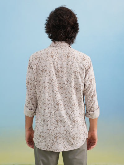 Grey Floral Print Shirt