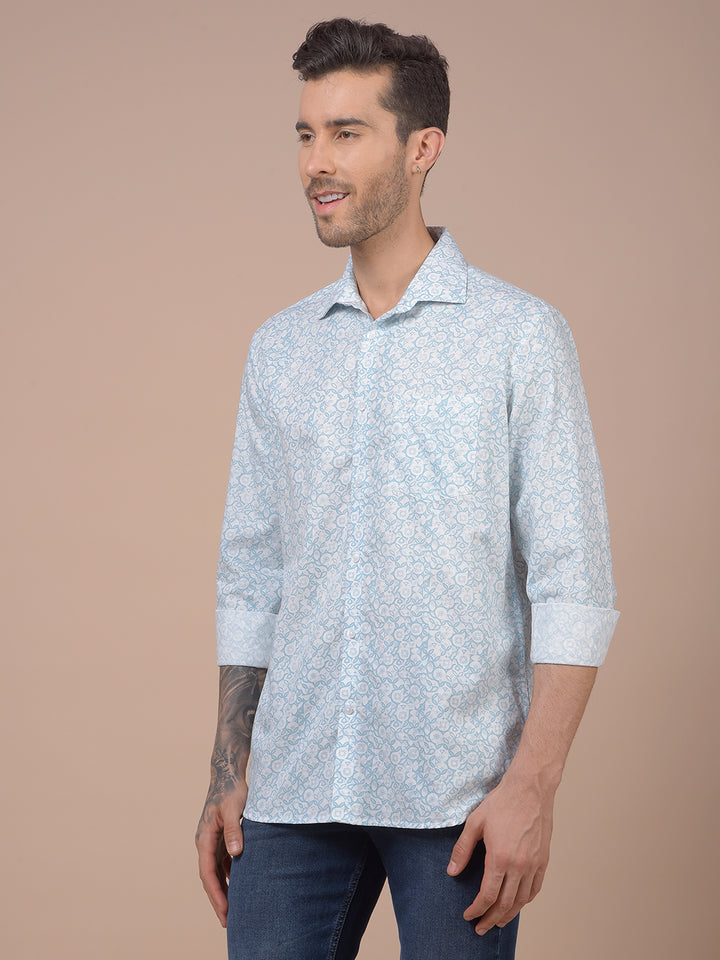 Blue Printed Shirt
