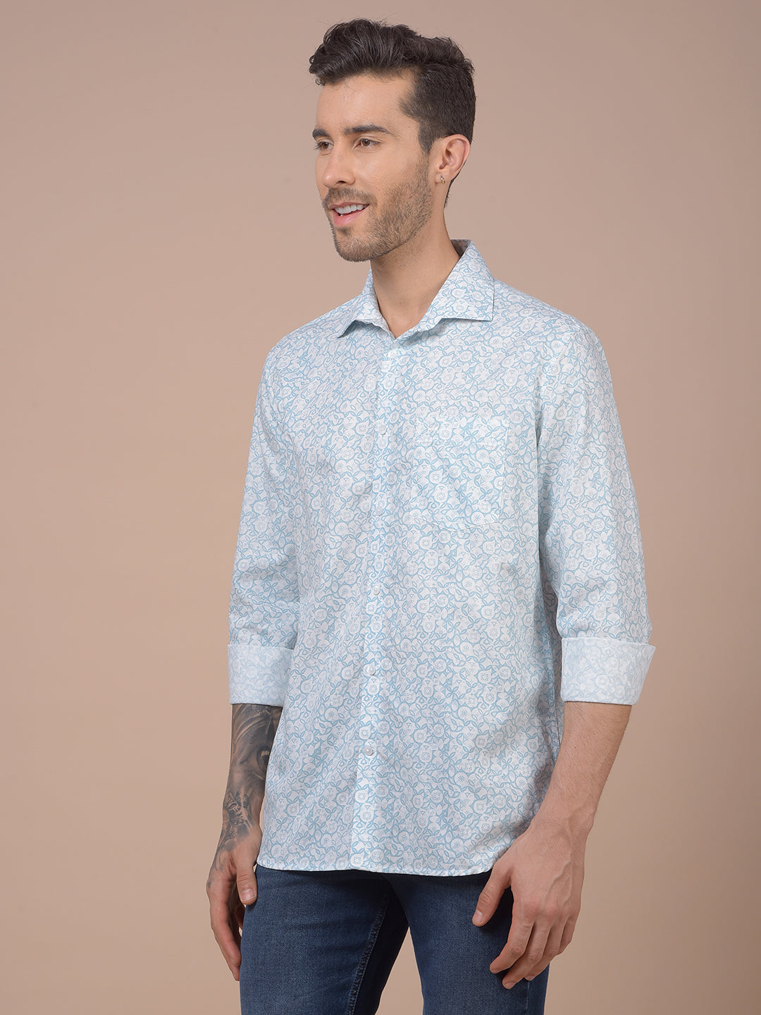 Blue Printed Shirt