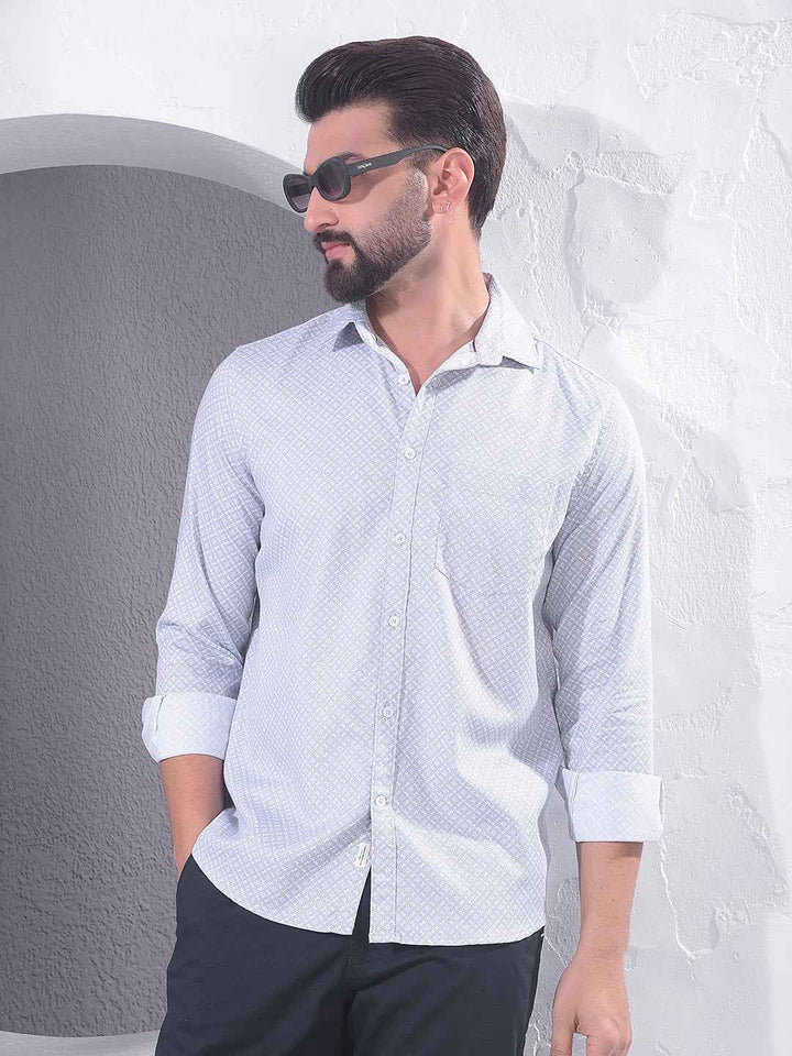 Grey Geometric Print Shirt