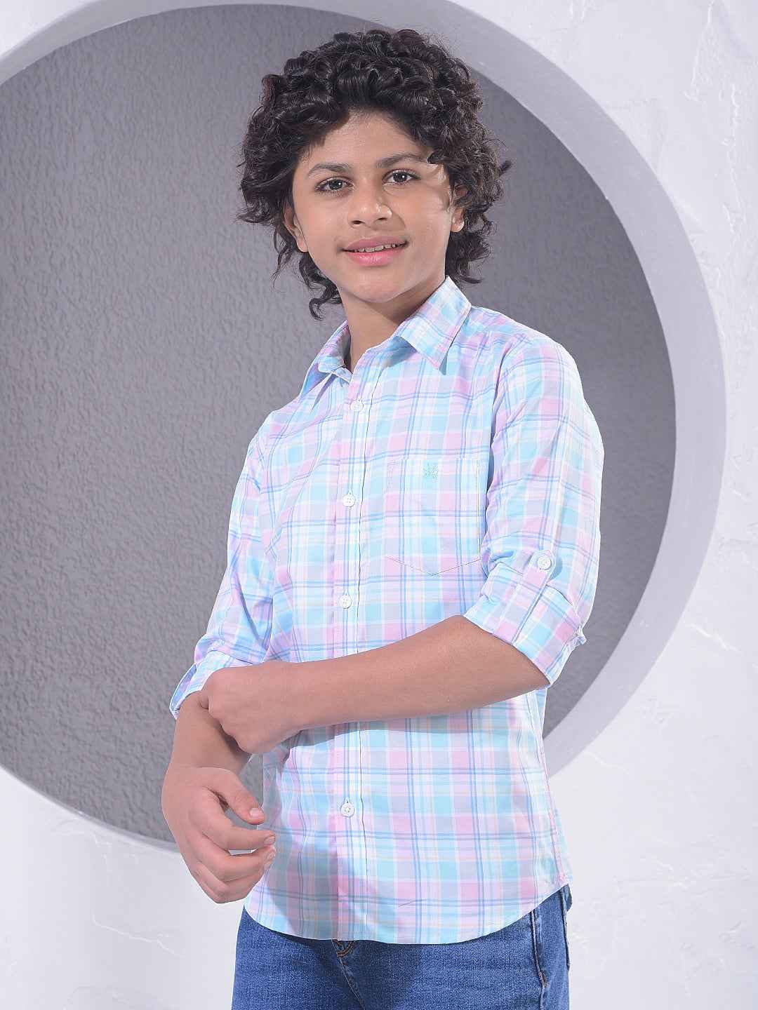 Pink Checked 100% Cotton Shirt