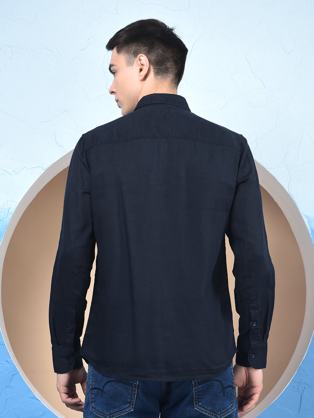 Linen Comfort Marine Blue Shirt