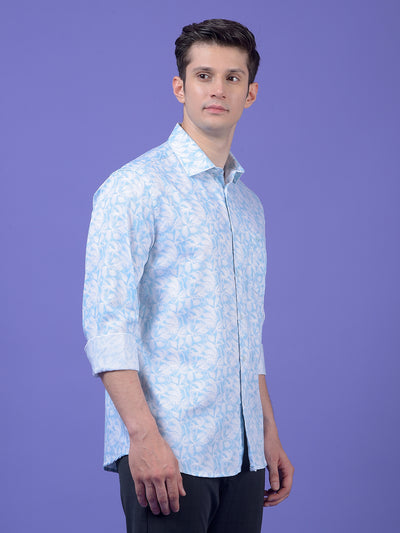 Blue Floral Print Shirt