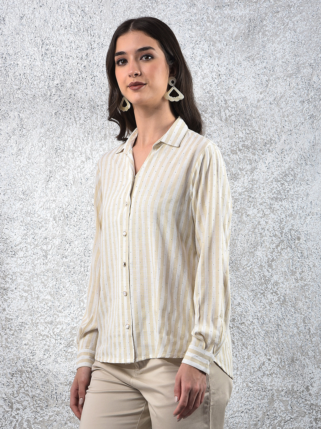 Champagne Striped Shine Shirt