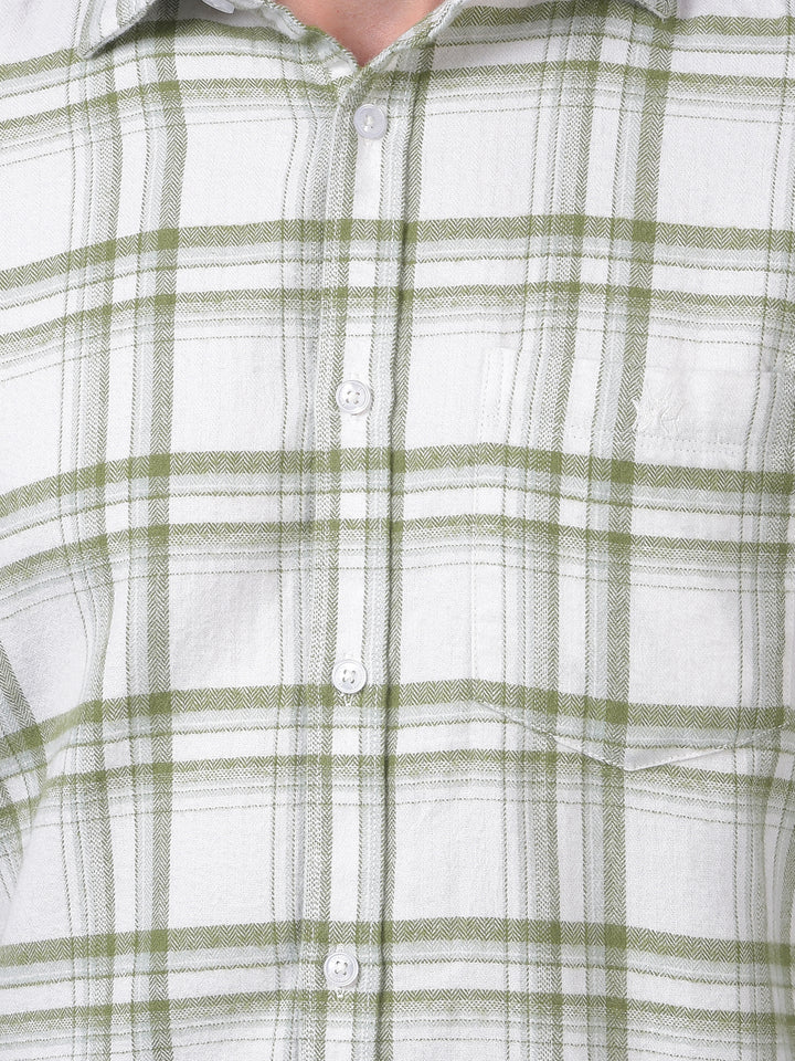 Green Checked 100% Cotton Shirt