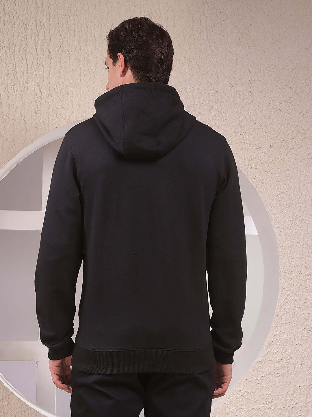 Black Hooded Neck Sweatshirt