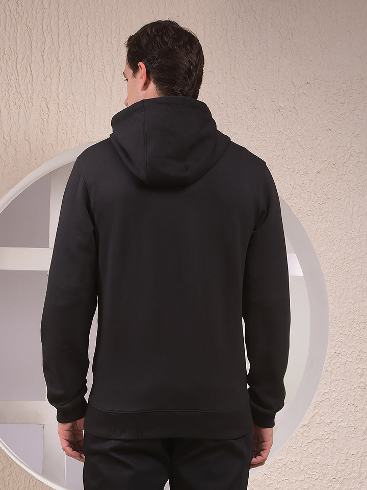 Black Hooded Neck Sweatshirt