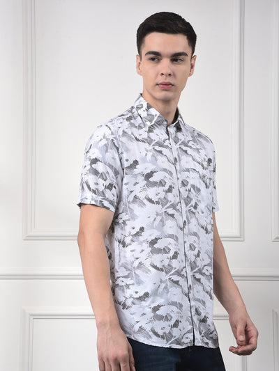 Grey Camouflage Print Shirt