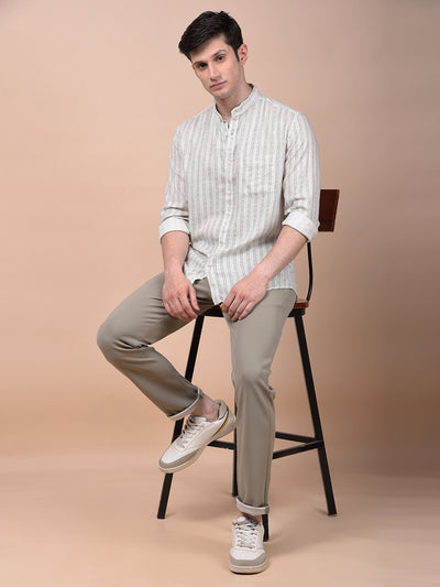 Urban Straight White Printed Shirt