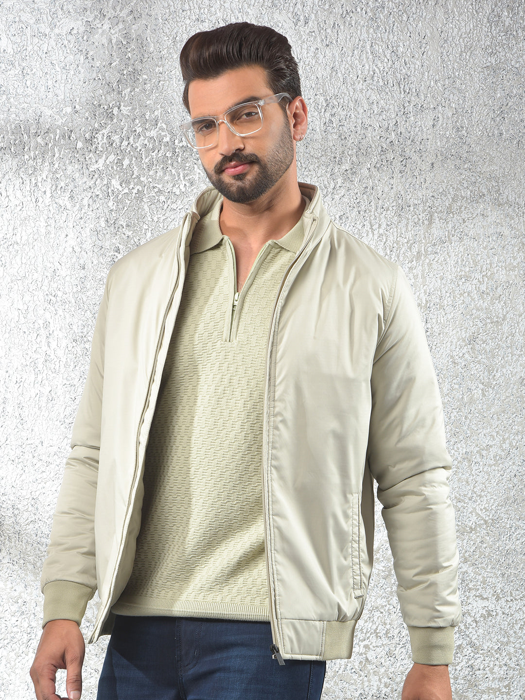 Flexible Beige Puffer Jacket