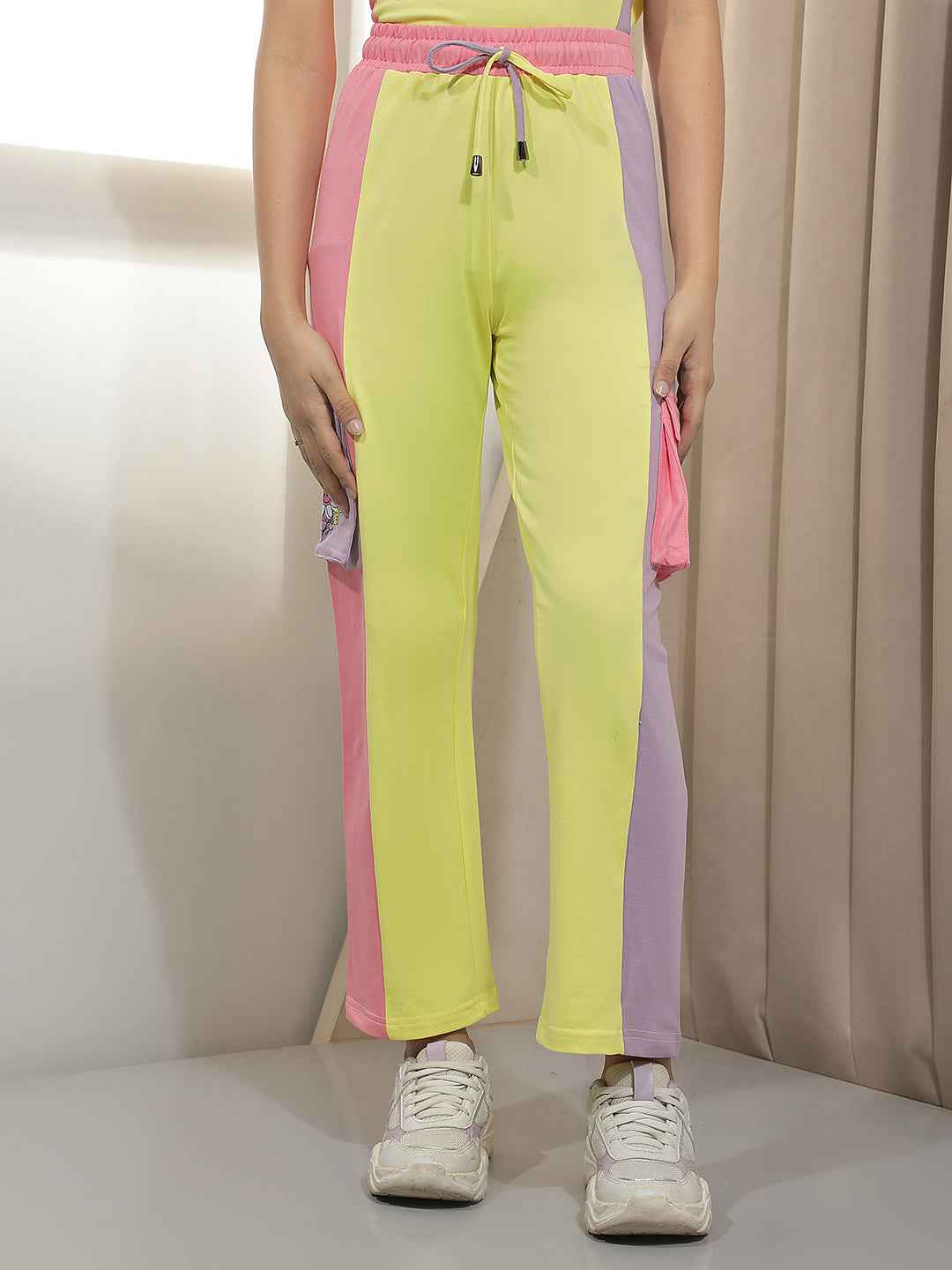 Yellow Colorblocked Trackpants
